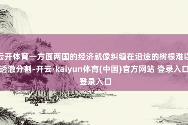 云开体育一方面两国的经济就像纠缠在沿途的树根难以透澈分割-开云·kaiyun体育(中国)官方网站 登录入口