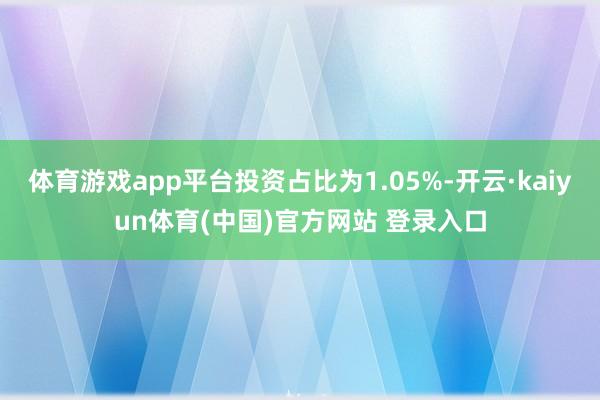 体育游戏app平台投资占比为1.05%-开云·kaiyun体育(中国)官方网站 登录入口
