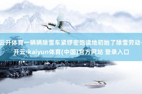 云开体育一辆辆除雪车紧锣密饱读地初始了除雪劳动-开云·kaiyun体育(中国)官方网站 登录入口
