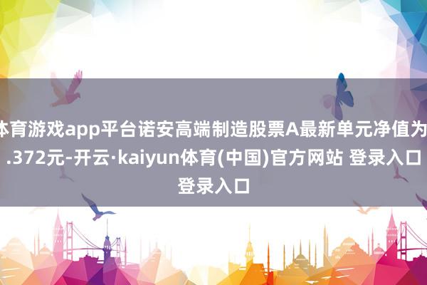 体育游戏app平台诺安高端制造股票A最新单元净值为1.372元-开云·kaiyun体育(中国)官方网站 登录入口
