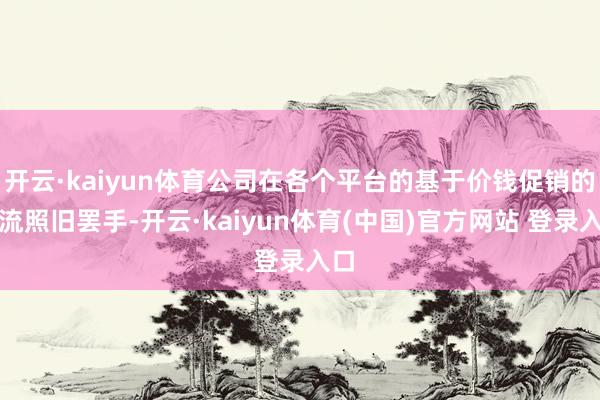 开云·kaiyun体育公司在各个平台的基于价钱促销的投流照旧罢手-开云·kaiyun体育(中国)官方网站 登录入口