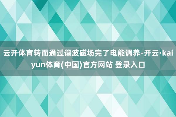 云开体育转而通过谐波磁场完了电能调养-开云·kaiyun体育(中国)官方网站 登录入口